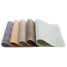 Load image into Gallery viewer, Placemat Fashion Pvc dining Table Mat Flax Insulation Pads Bowl Pad Coasters Waterproof Table Cloth Pad Slip-resistant Pads